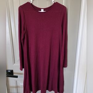 Old Navy Womans Small Burgundy Long Sleeve Dress Stretchy Soft